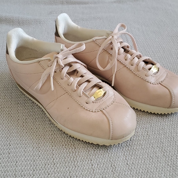 cream leather sneakers